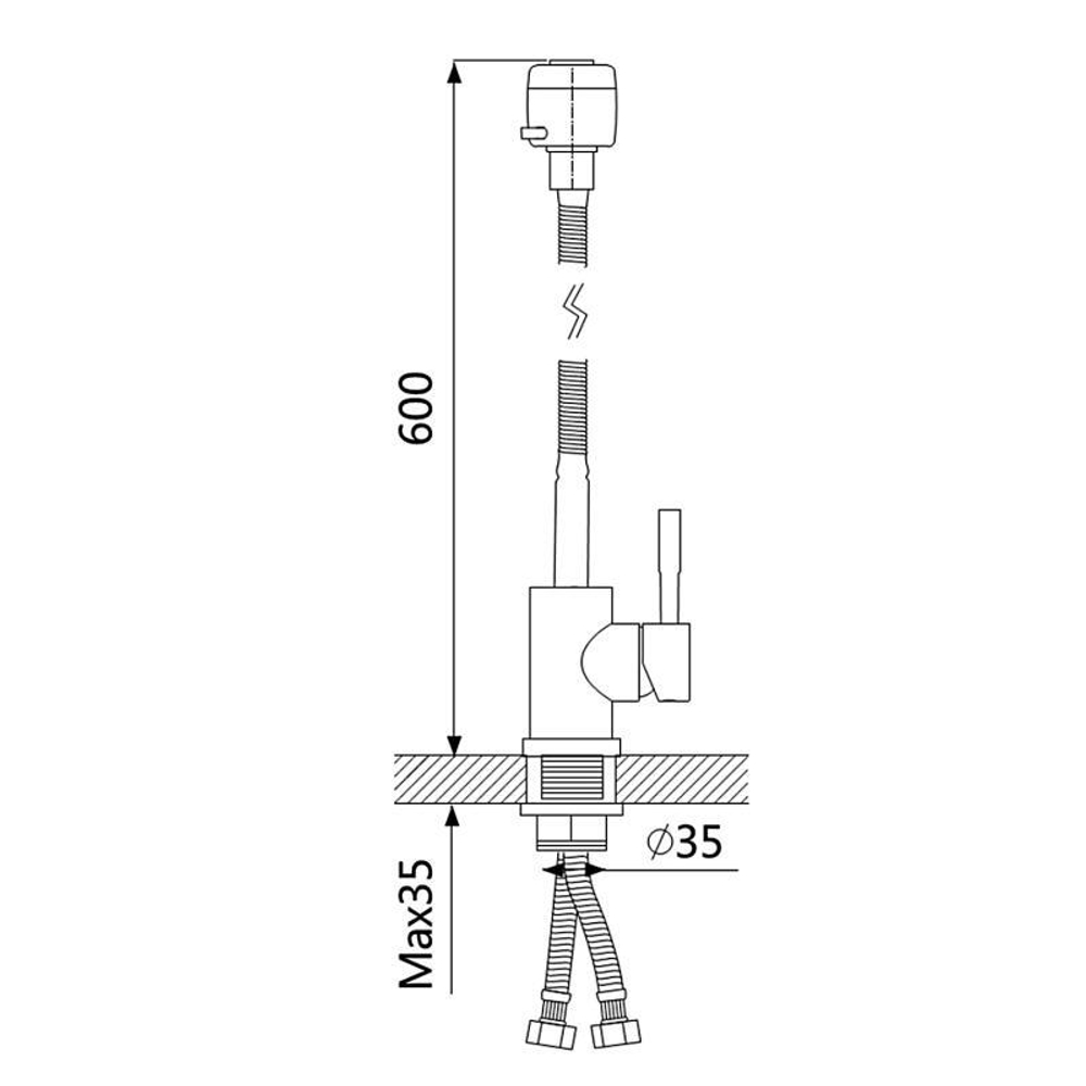 Смеситель для кухни с гибким изливом Oute T403 T40313B-8