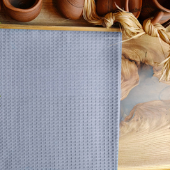 Вафельное полотно гладкокрашеное цв.Серый | ш.150 см | 240 г/м² | хлопок-100%