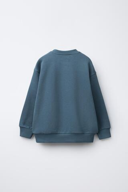 ZARA ХУДИ С РЕЛЬЕФНОЙ НАДПИСЬЮ, СИНИЙ