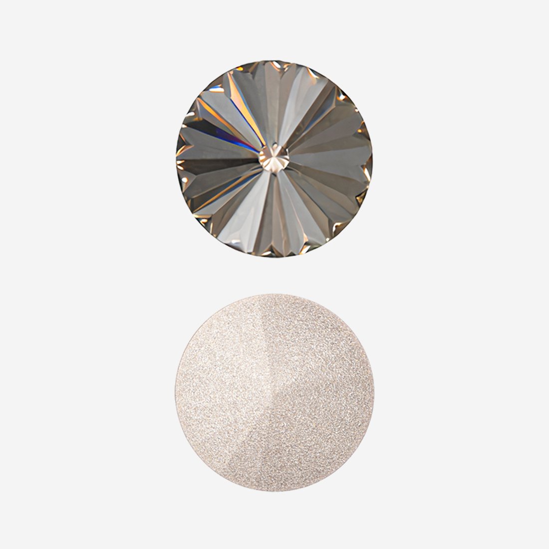 Кристалл Риволи (Rivoli), оттенок "Cеребряная тень"/"Silver Shadow", 12мм.