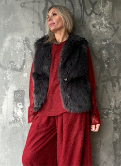 Жилет / графит  / с люрексом