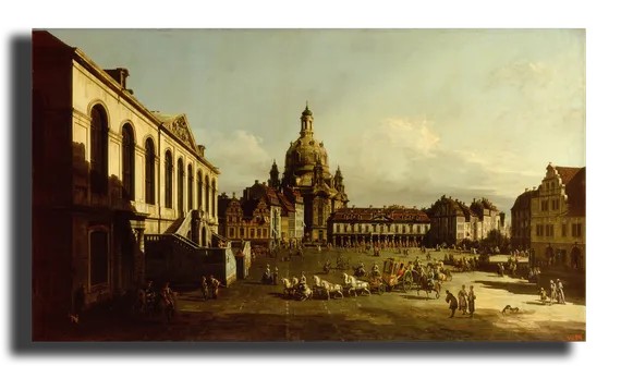 Репродукция "Бернардо Беллотто - Городской рынок Дрездена"