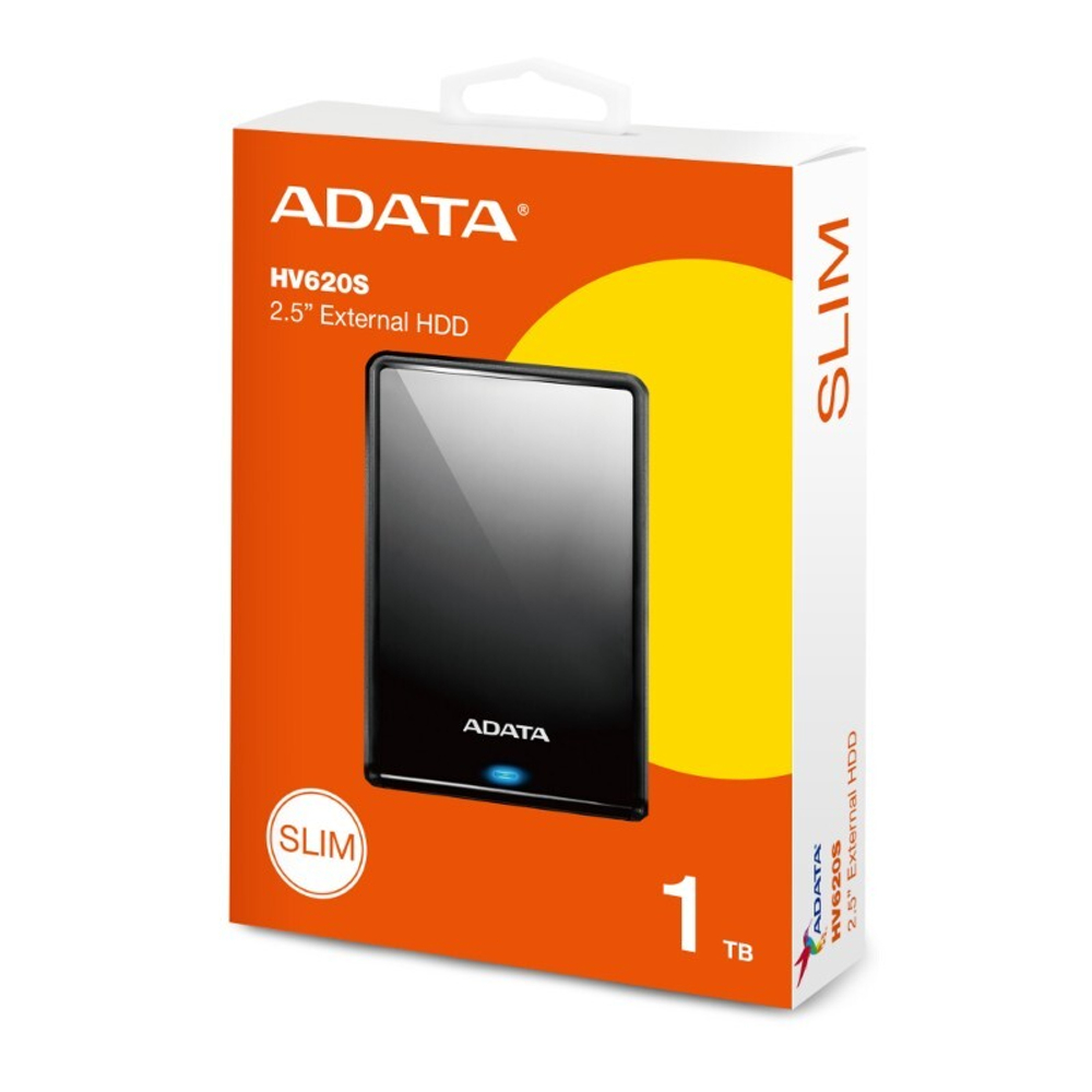 Внешний жесткий диск 1TB A-DATA HV620S, 2,5" , USB 3.2, Slim, черный