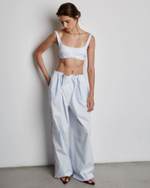 Брюки из хлопка Гуччи в полоску голубой/белый