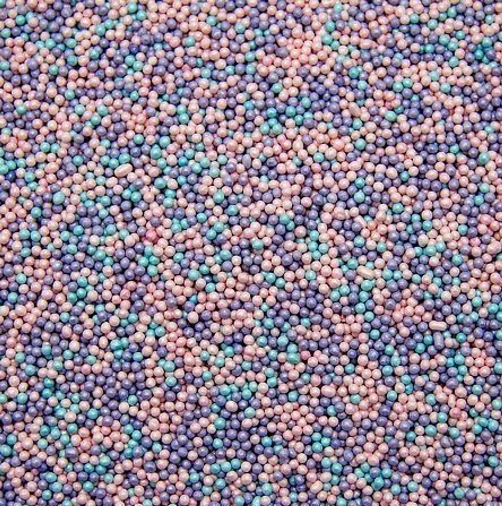Посыпка шарики голубые/лиловые/розовые перламутровые 1мм 100 гр