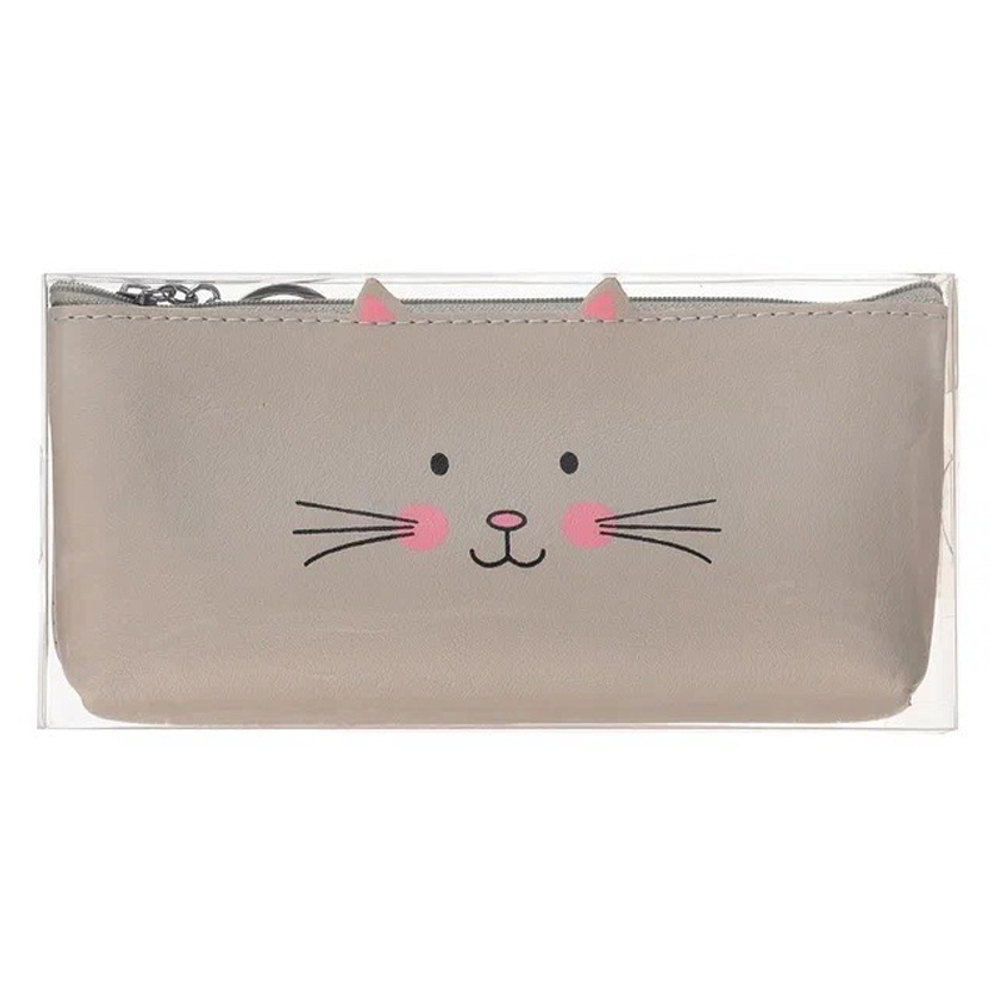 Пенал-косметичка Basir без наполнения, 19*9*5 см, серия "Усики", из кожзама, ассорти