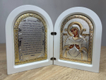 Складень, Семистрельная, Молитва, икона арочная, белое дерево 140x200