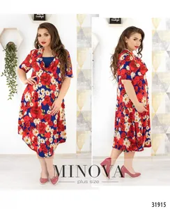 Платье 352-красный Minova
