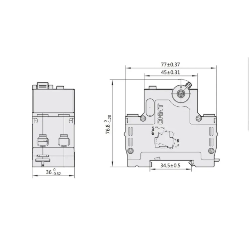 Дифференциальный автомат CHINT NXBLE-63Y 1P+N 16А 30мА электронный тип AС х-ка C 6кА