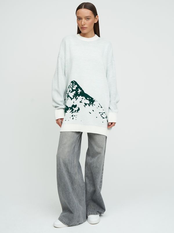 Свитер оверсайз Горы молочный - фото 3