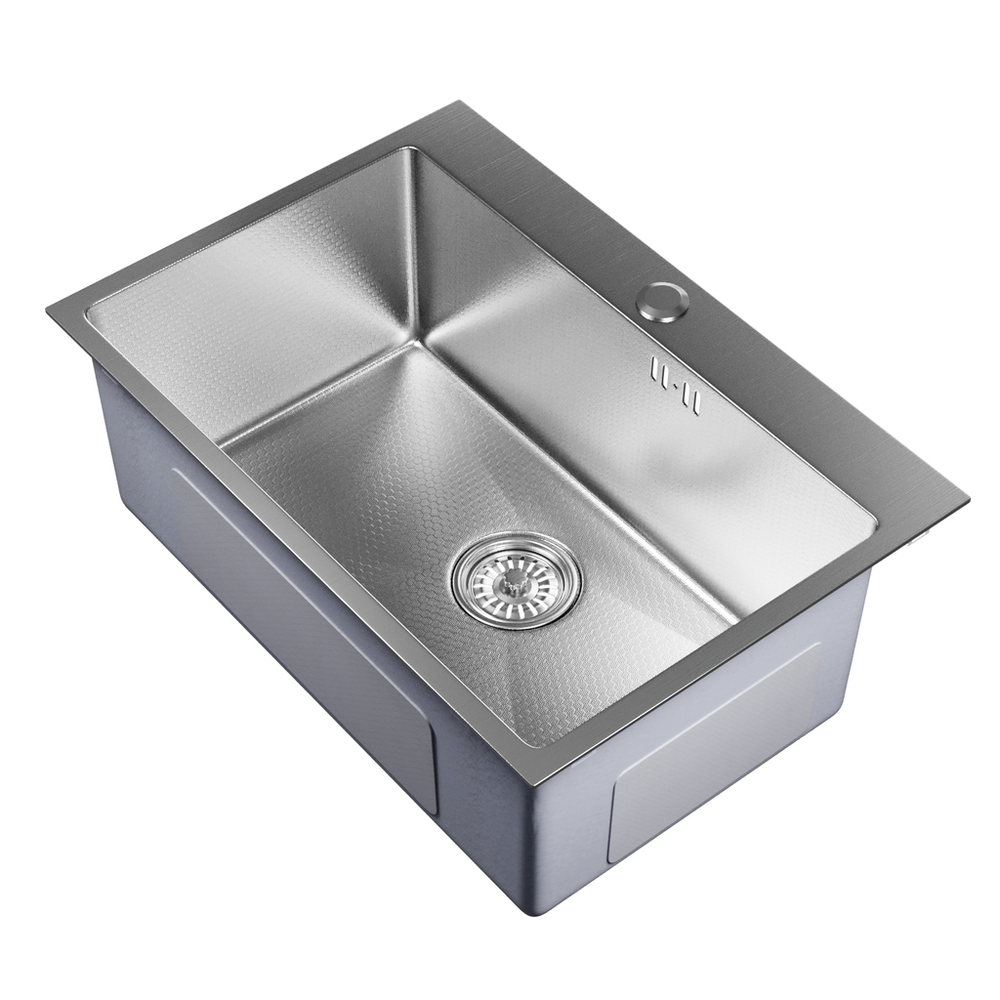 Мойка настол.монтаж 65х45 (3,0) вып 3 1/2  MIXLINE PRO 22см с сифоном (сатин НАНО декор)