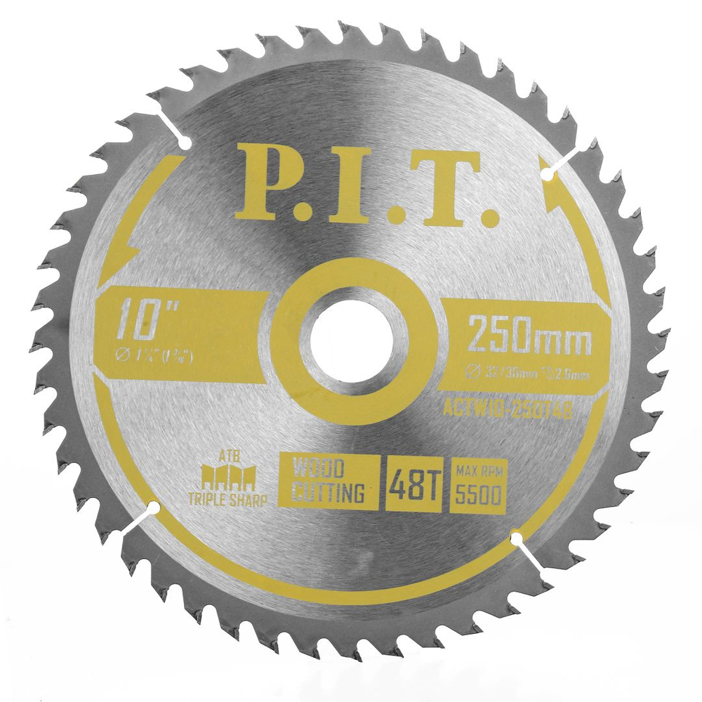 (ХОС) Диск пильный по дереву P.I.T. 250x32/30x2,6 мм 48T (ACTW10-250T48)
