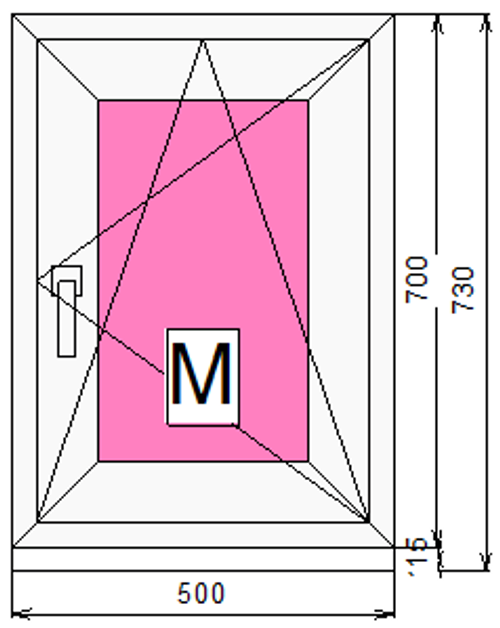 Пластиковое окно 700 х 500 ТермА Эко + Москитная сетка
