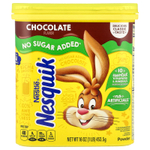 Nesquik, Nestle Powder, какао-порошок с шоколадным вкусом, без добавления сахара, 453,5 г (16 унций)