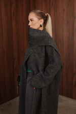 Пальто двустороннее из кашемира с шарфом