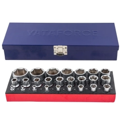 Головки 1/4'', 1/2'', набор 25пр. (6гр.) YATAFORCE YF-50121G
