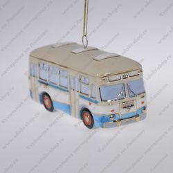 Фарфоровая ёлочная игрушка Автобус