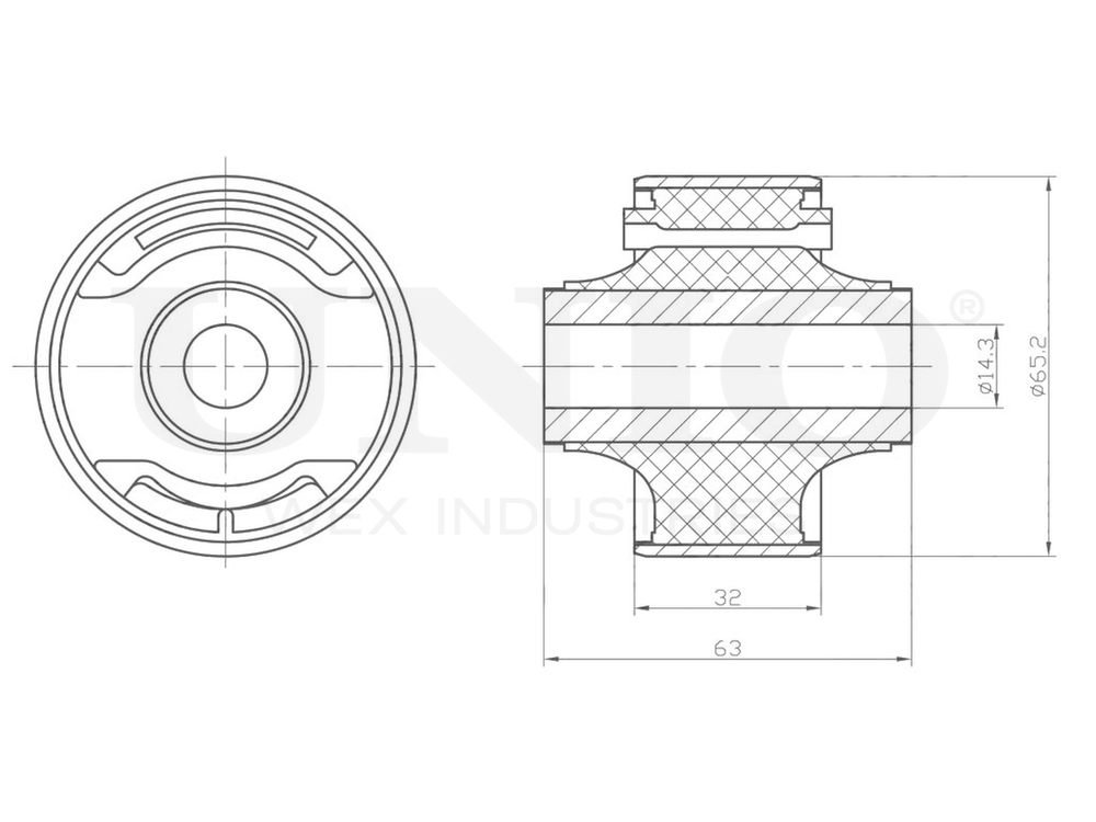 Сайлентблок передний переднего нижнего рычага UNIO RMP-20183