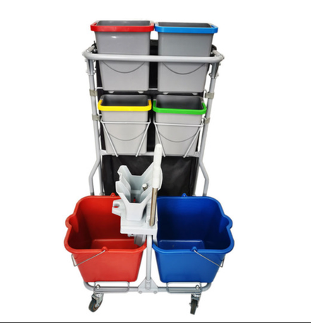 Двухведерная тележка с отжимом Росмоп Кваттро