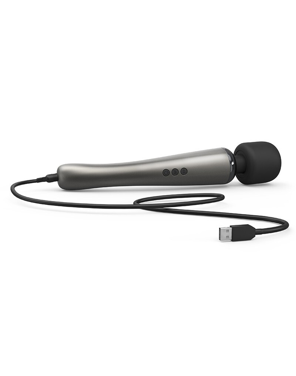 Черно-серый жезловый вибратор Megawand - 29,5 см.