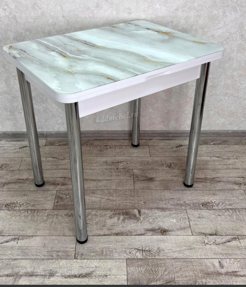 Стол обеденный Д29 раскладной (Мрамор 691/Белый)