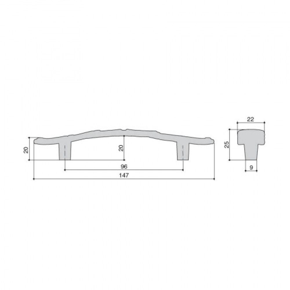 Ручка-скоба 96мм, отделка золото матовое "Милан"
