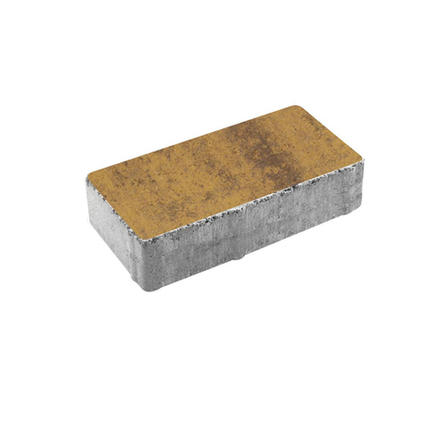 Тротуарная плитка ПРЯМОУГОЛЬНИК 200x100 мм - Листопад гладкий Янтарь