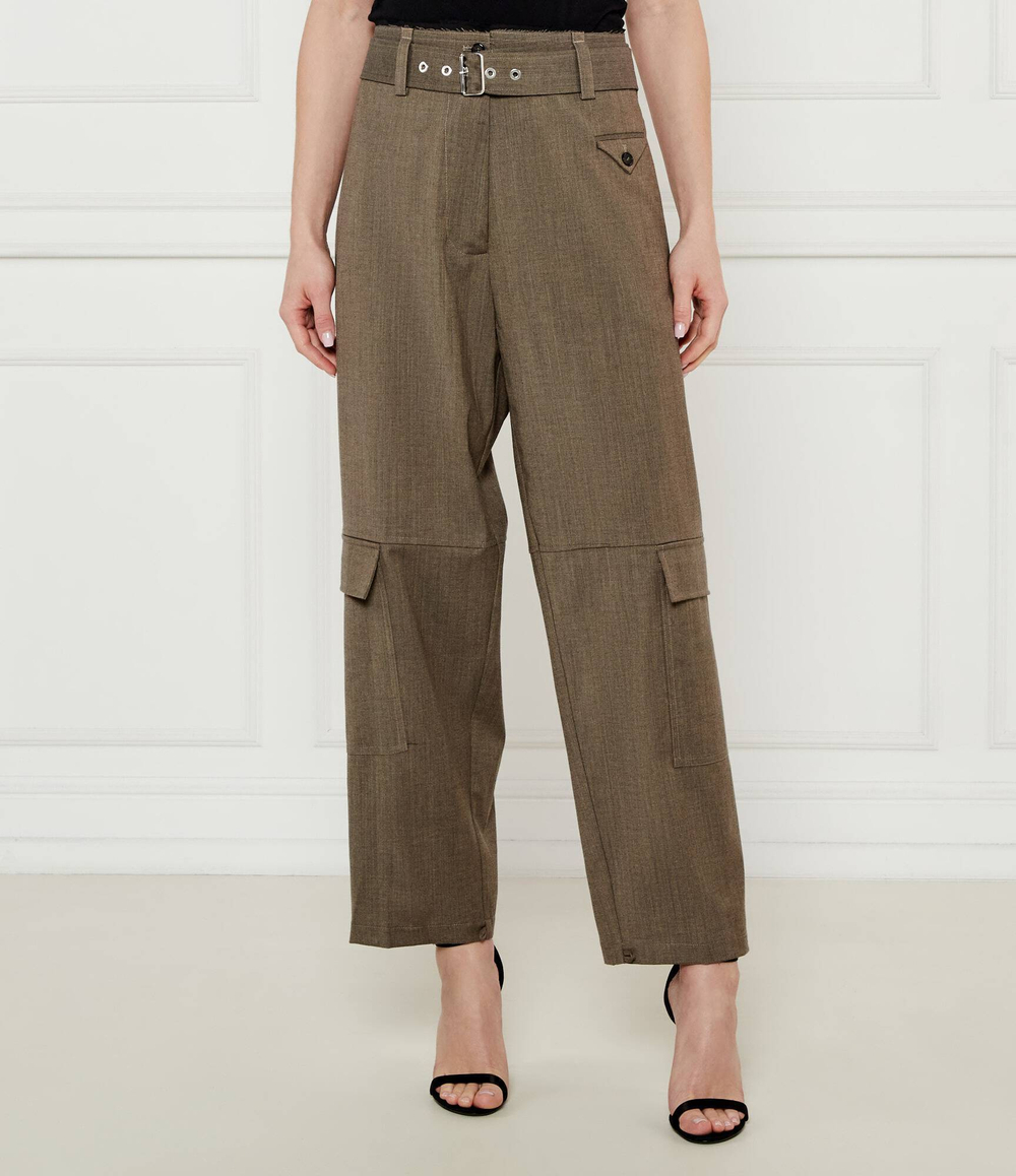 Хлопковые штаны PIOVE Pinko - коричневый(104701 A2BQ)