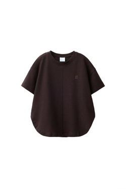 ZARA КОМПЛЕКТ ИЗ ФУТБОЛКИ И БРЮК WIDE LEG, КОРИЧНЕВЫЙ