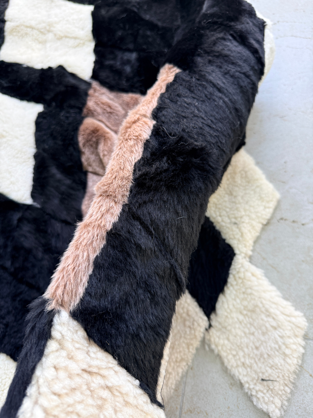 Покрывало меховое ковер из шкуры овчины