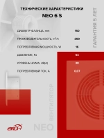 Вентилятор накладной NEO D150 сетка ERA