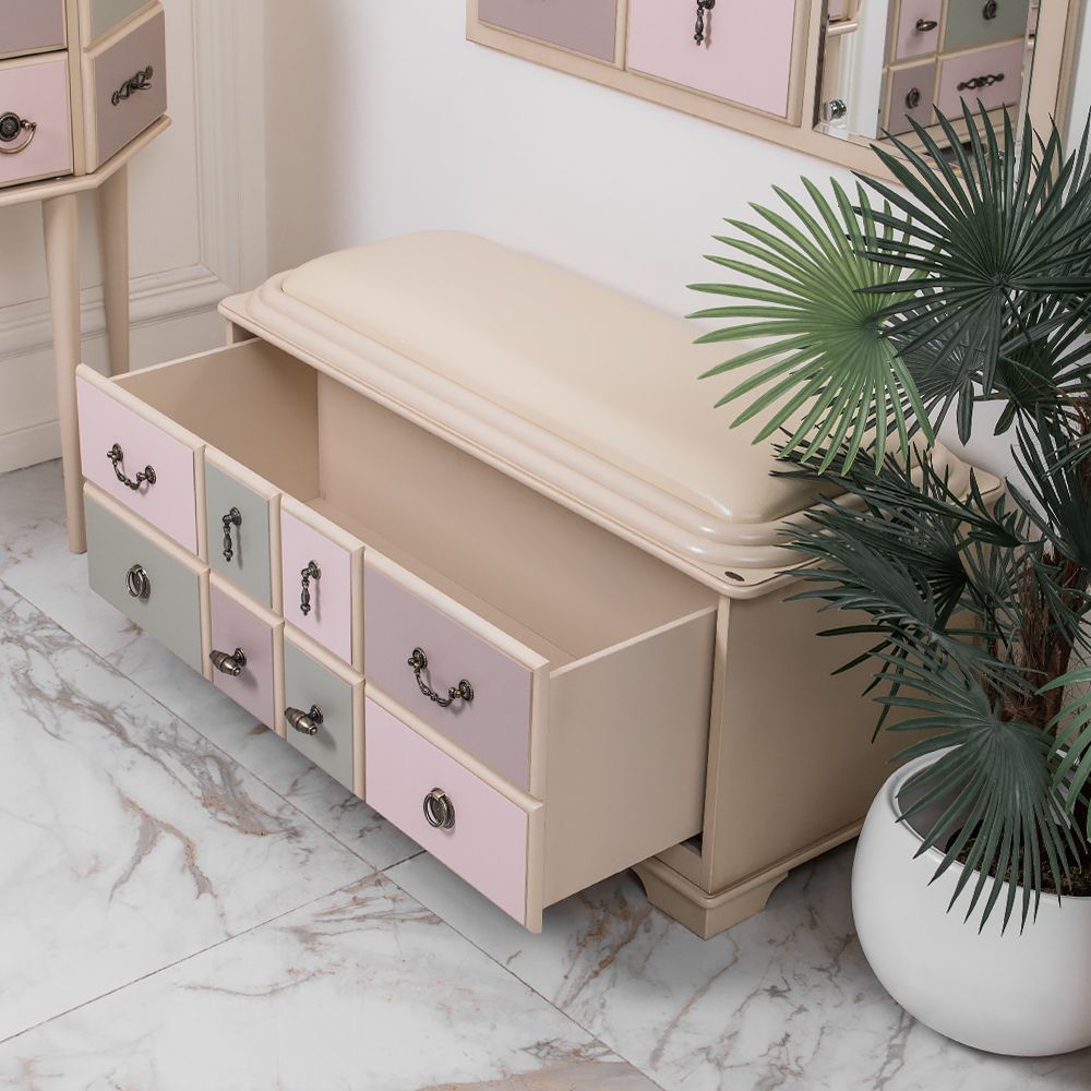 Банкетка Пандора 2 с ящиком Айвори Акварель