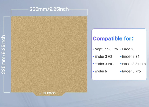 Пластина PEI с магнитным основанием для Elegoo Neptune 3 PRO , Ender, 235*235