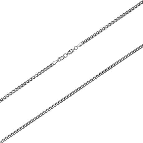 Цепь из серебра/Бисмарк/Чернение/Со вставкой спаси и сохрани /С алмазой огранкой