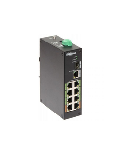 DAHUA DH-LR2110-8ET-120 8-портовый неуправляемый коммутатор с ePoE, уличное исполнение, 8xRJ45 1Gb ePoE, 1xRJ45 1Gb + 1xSFP 1Gb uplink, суммарно 120Вт, коммутация 8.8 Гбит/с, MAC-таблица 8К