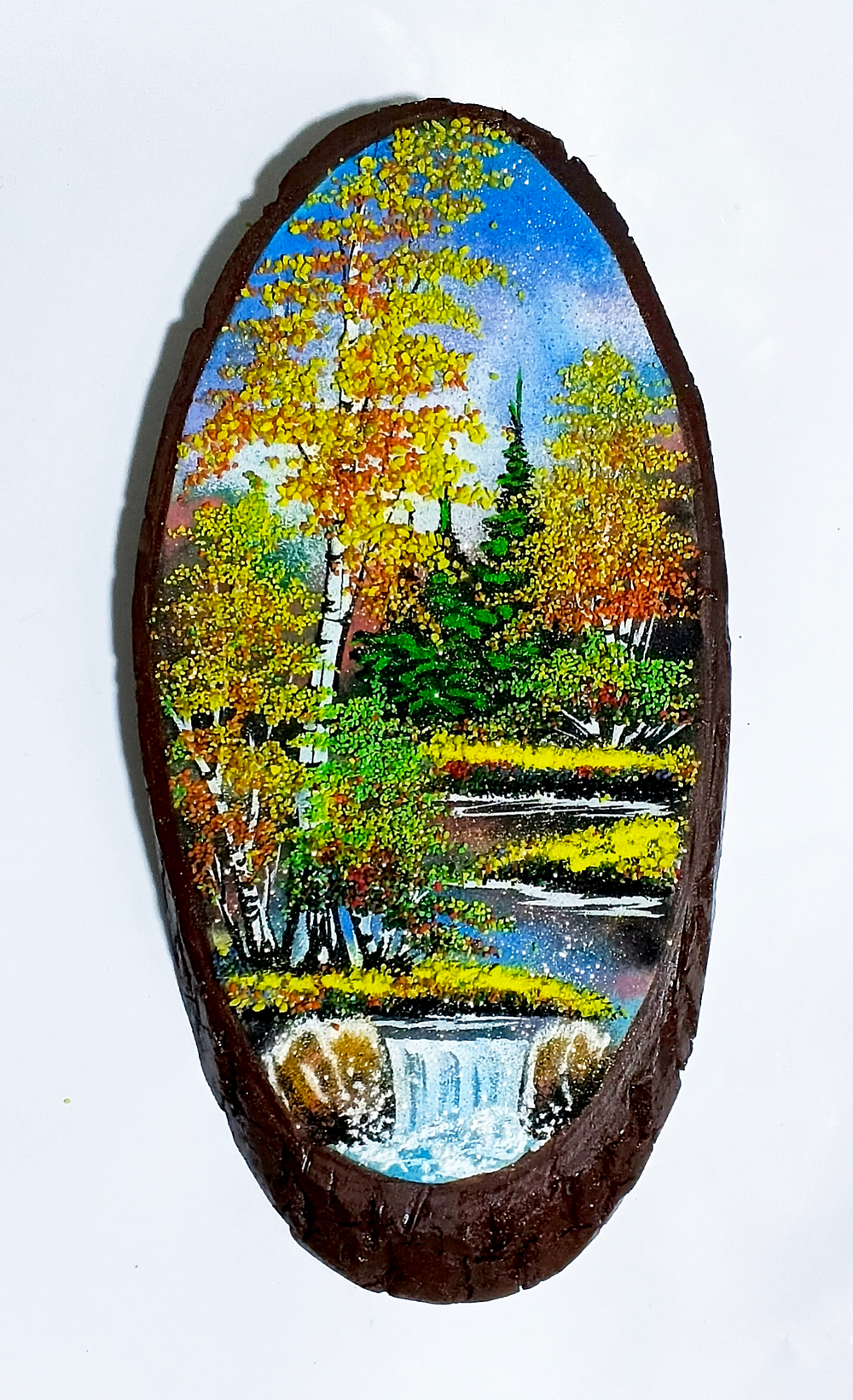 Панно на срезе дерева" времена года"