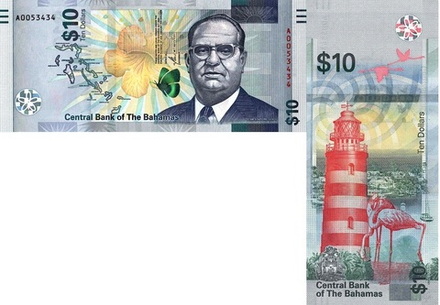 Багамы 10 доллар 2022 Маяк Хоуп-Тауна UNC