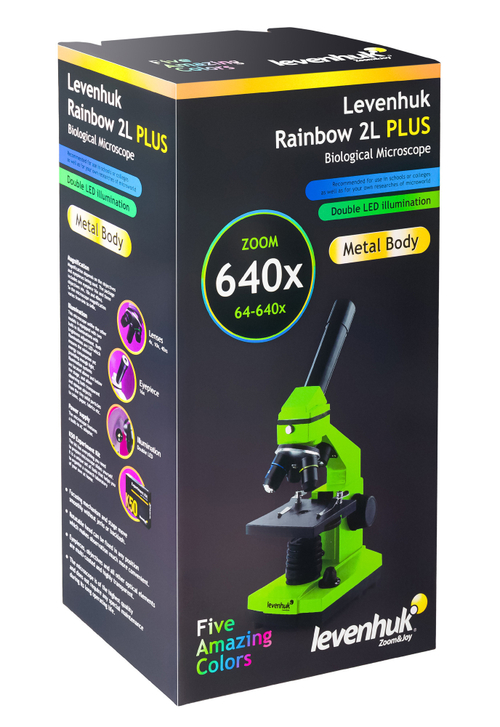 Микроскоп Levenhuk Rainbow 2L Аметист с набором для опытов Levenhuk K50