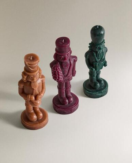 ZARA HOME ФИГУРНЫЕ АРОМАТИЧЕСКИЕ СВЕЧИ «ЩЕЛКУНЧИК» (НАБОР ИЗ 3 ШТ.), РАЗНОЦВЕТНЫЙ