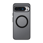 Чехол с Magsafe Google Pixel 9 / 9 Pro прозрачный матовый с черным бортом WLONS