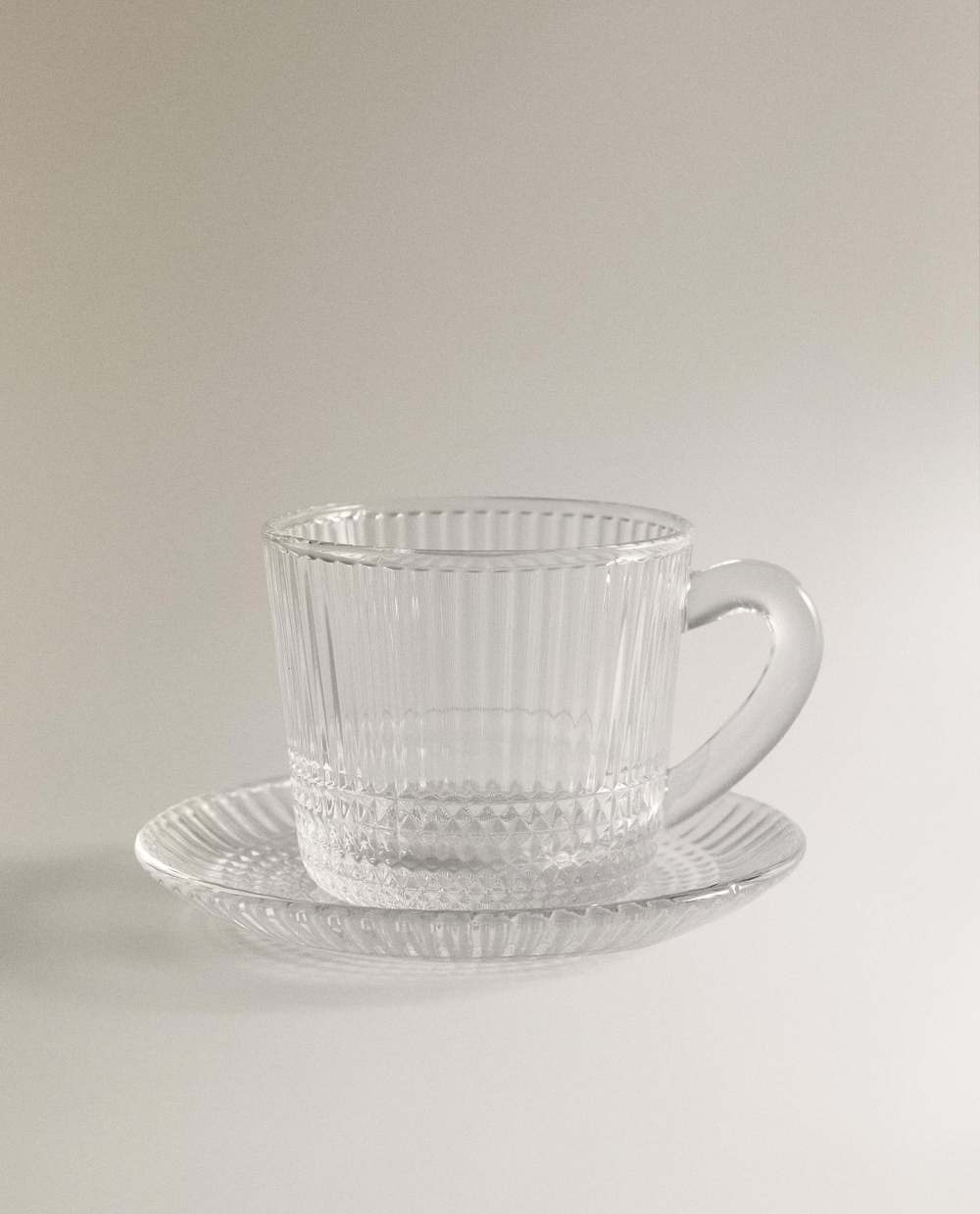 Zara Home чайная пара из стекла, цвет прозрачный, 8 см