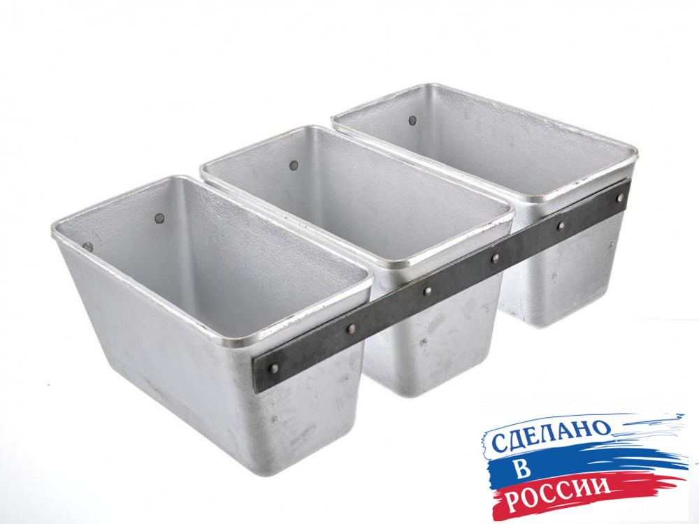 Форма для выпечки хлеба Л-10 3-х секционная 325х215х105 мм