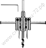 Сверло ЗУБР ″Мастер″ регулируемое по дереву, двухрезцовое ″Балеринка″, d=40-120мм, 1-30мм, в блистере