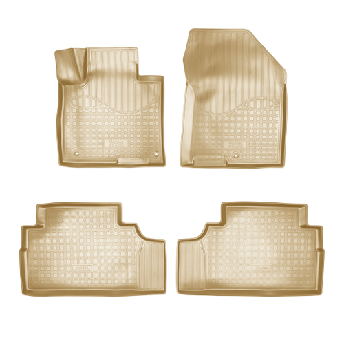 Ковры в салон Norplast/Unidec для Hyundai Santa Fe (2018-)Полиуретан,Бежевый,7 мест арт.NPA10-C31-531-B