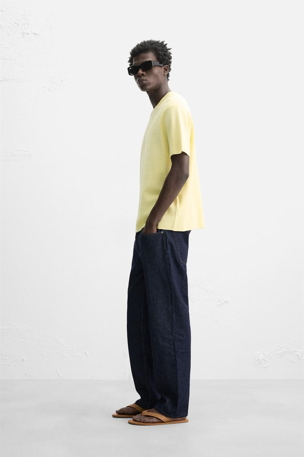 ZARA ФУТБОЛКА RELAXED FIT, ЖЕЛТЫЙ