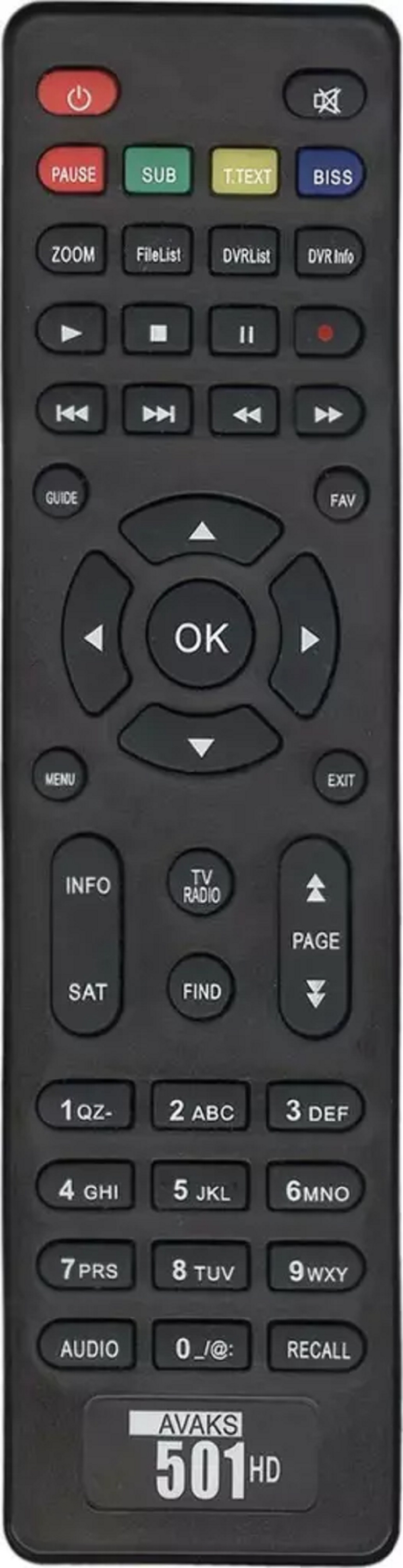 Пульт ДУ Avaks 501HD DVB-T2 (для цифровой приставки)