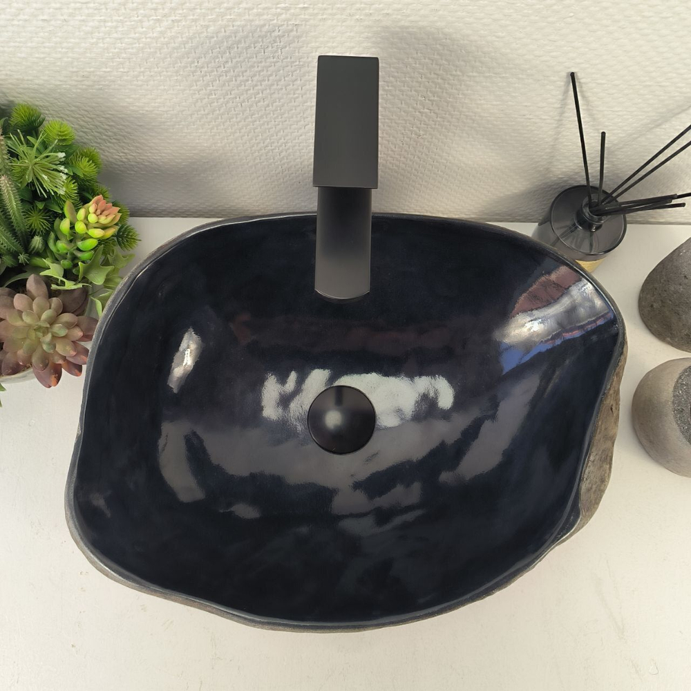 Каменная раковина из речного камня RS-05431 (45*34*15) 0856 из натурального камня