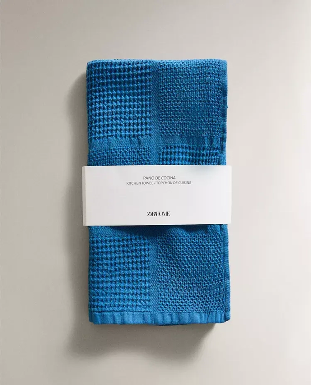 ZARA HOME ХЛОПКОВОЕ ПОЛОТЕНЦЕ, СИНИЙ