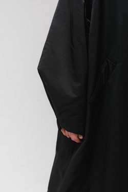 Плащ MAXI DOUBLE утепленный (черный/шоколад)