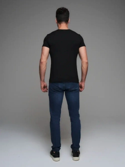 Футболка V-вырез однотонная облегающая